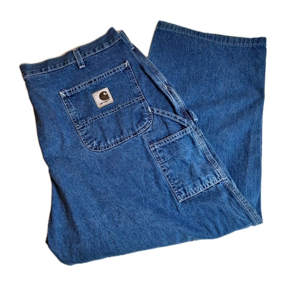 Carhartt Men’s Loose Fit Carpenter Jeans Size 42x30(41×28) B13DST Blue Denim